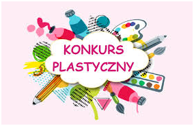 Konkurs plastyczny-baner z przyborami plastycznymi do kolorowania