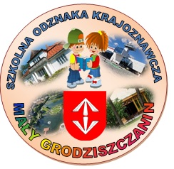 Mały Grodziszczanin - zdjęcie odznaki przedstawia miejsca charakterystyczne dla Grodziska Mazowieckiego